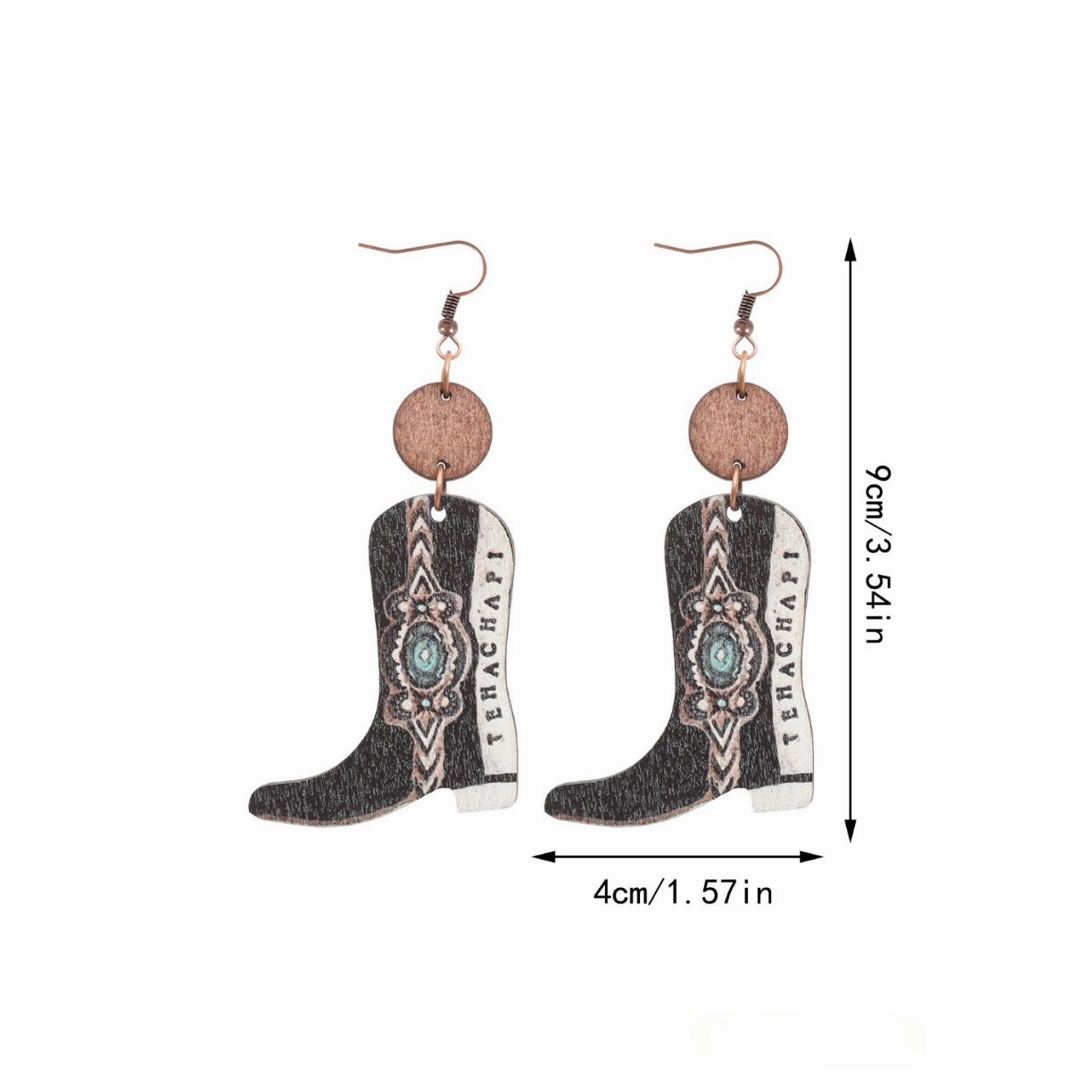 Wholesale of Western Style Plants, Flowers, Retro Ethnic Style Long Boots, Wooden Earrings