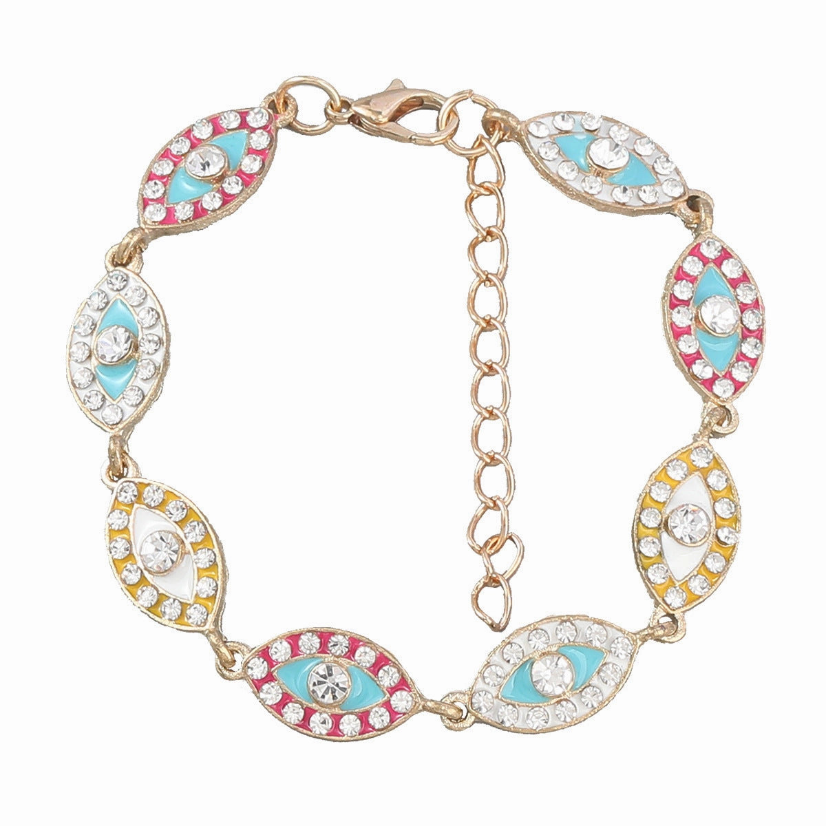Wholesale Oil Drip Diamond Eyes Alloy Bracelet