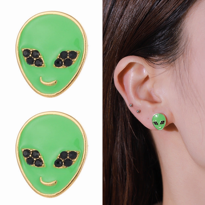 Wholesale Oil Drip Enamel Copper Earrings