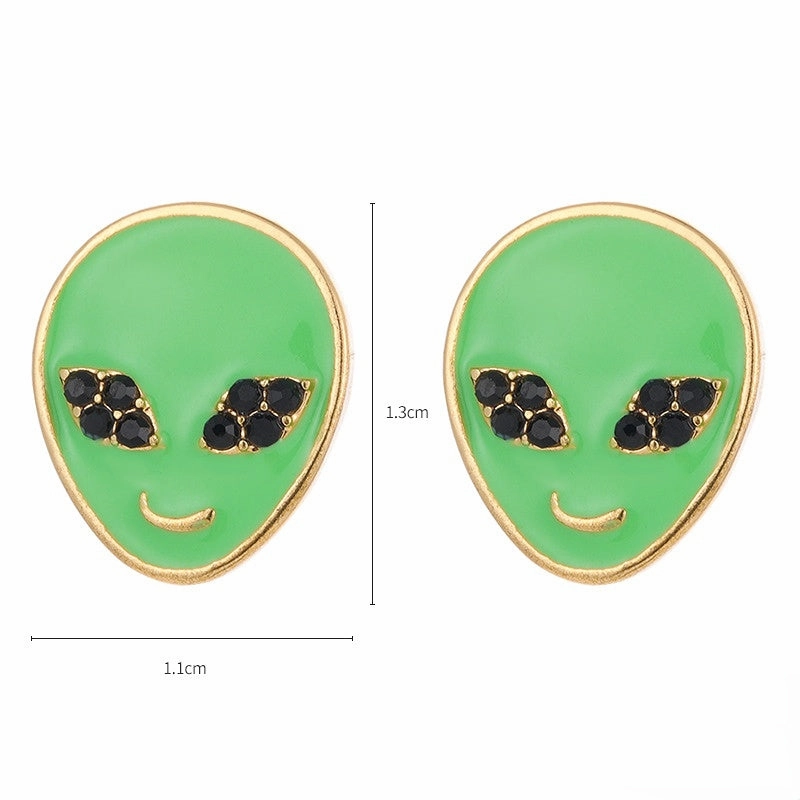 Wholesale Oil Drip Enamel Copper Earrings