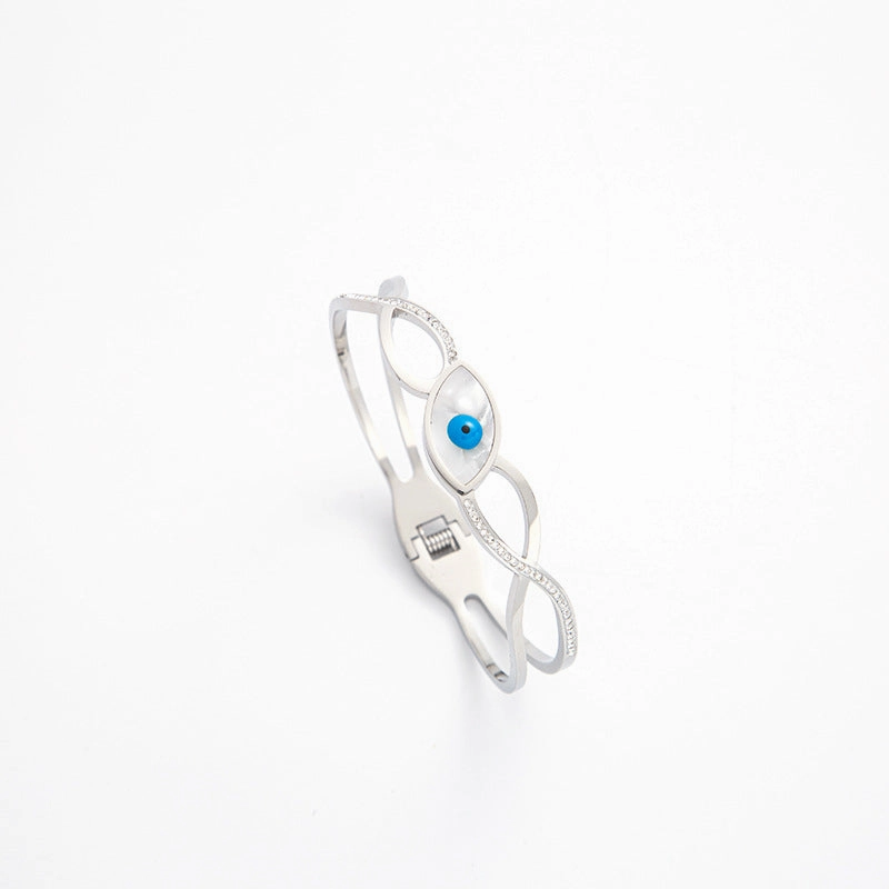 Wholesale Oil Dripping Diamond Devil Eye Titanium Steel Bracelet