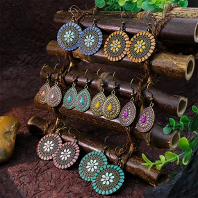 Wholesale Oil Dripping Geometric Boho Earrings