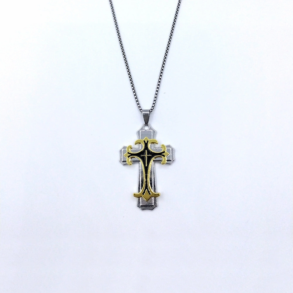Wholesale Oil Dripping Mechanical Sense Metal Cross Alloy Retro Necklace