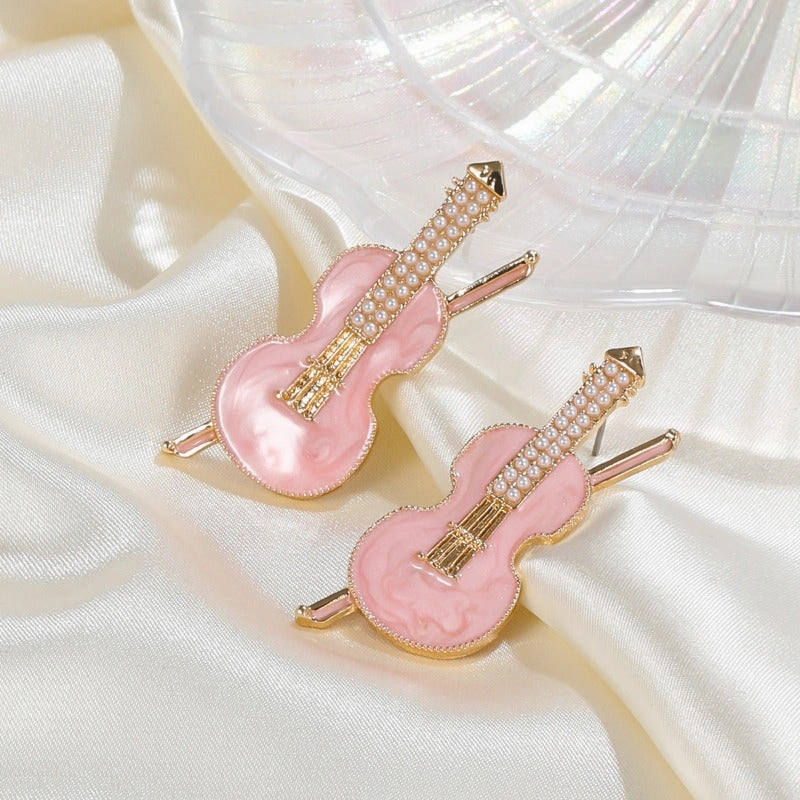 Wholesale Oil Dripping Violin Earrings