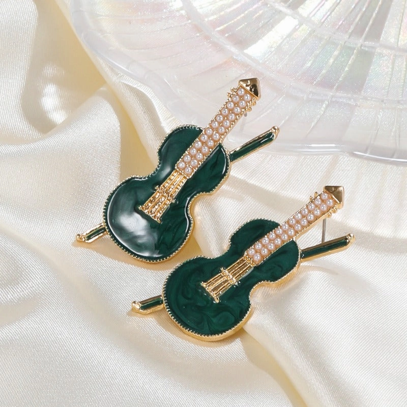 Wholesale Oil Dripping Violin Earrings