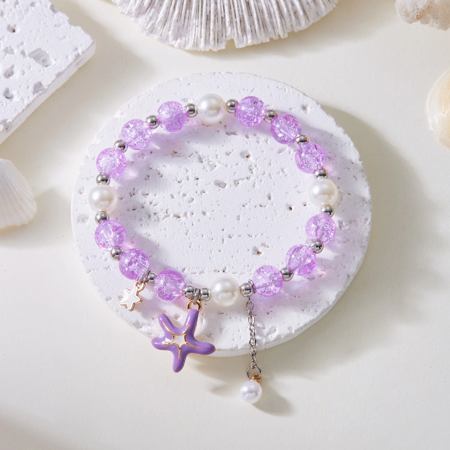 Wholesale Oil Drop Shell Pearl Beaded Bell Braided Rope Bracelet