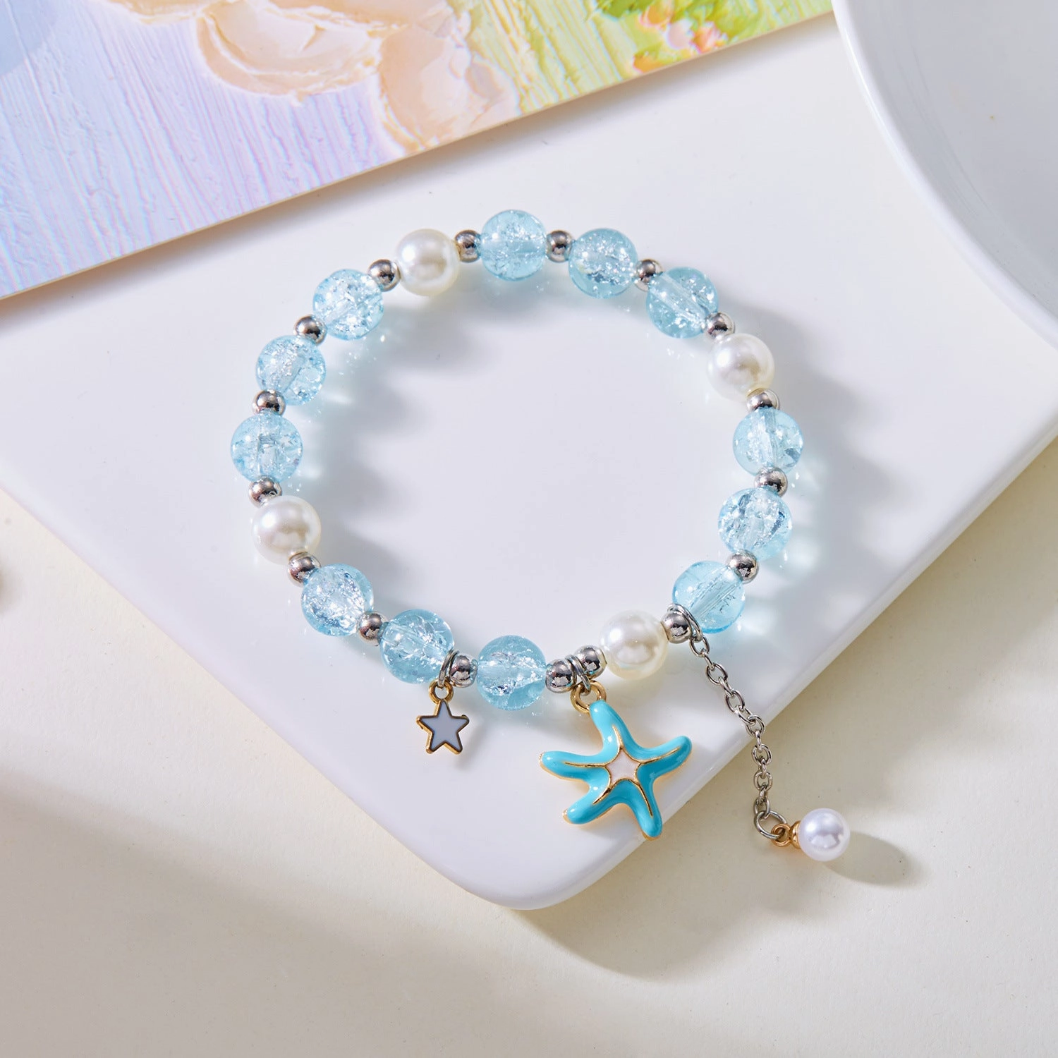 Wholesale Oil Drop Shell Pearl Beaded Bell Braided Rope Bracelet