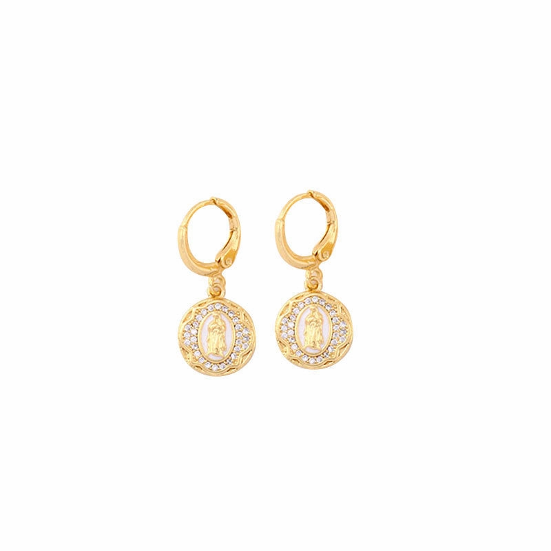 Wholesale Oil Drops Heart Flowers Copper Earrings
