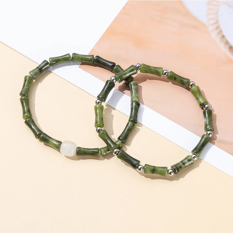 Wholesale Olive Jade Bamboo Green Aventurine Bracelet