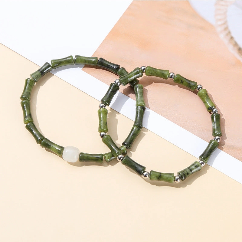 Wholesale Olive Jade Bamboo Green Aventurine Bracelet