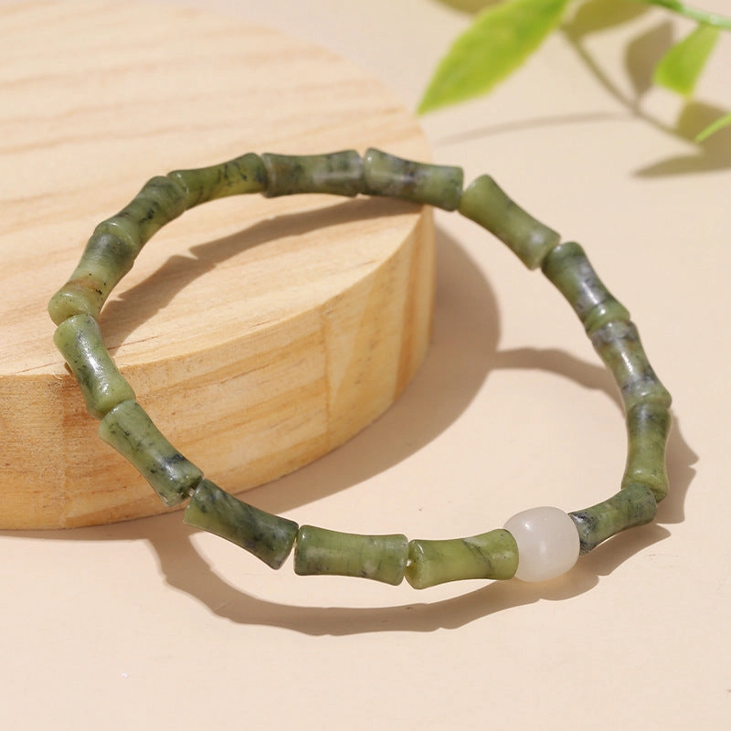 Wholesale Olive Jade Bamboo Green Aventurine Bracelet