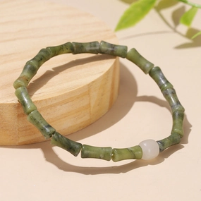 Wholesale Olive Jade Bamboo Green Aventurine Bracelet