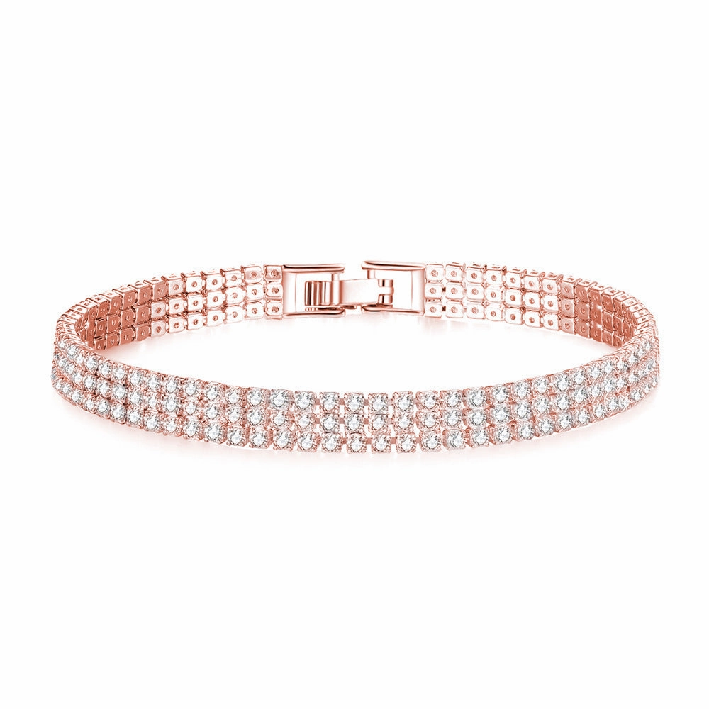 Wholesale One Row Two Rows Three Rows Full Diamond Zircon Couple Bracelet