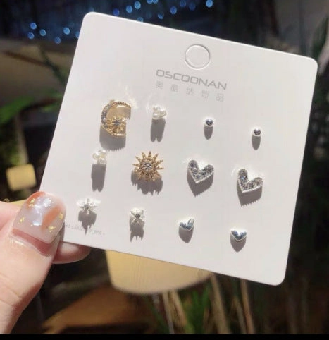 Wholesale One Week Set of 7 Pairs Combo Week Earrings