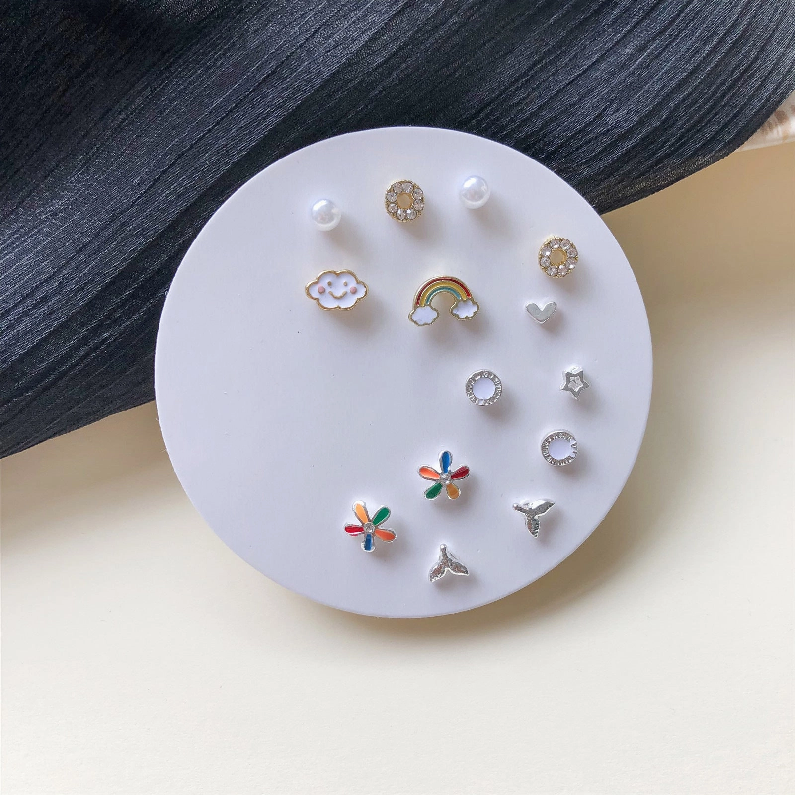 Wholesale One Week Stud Earrings Set Alloy Earrings