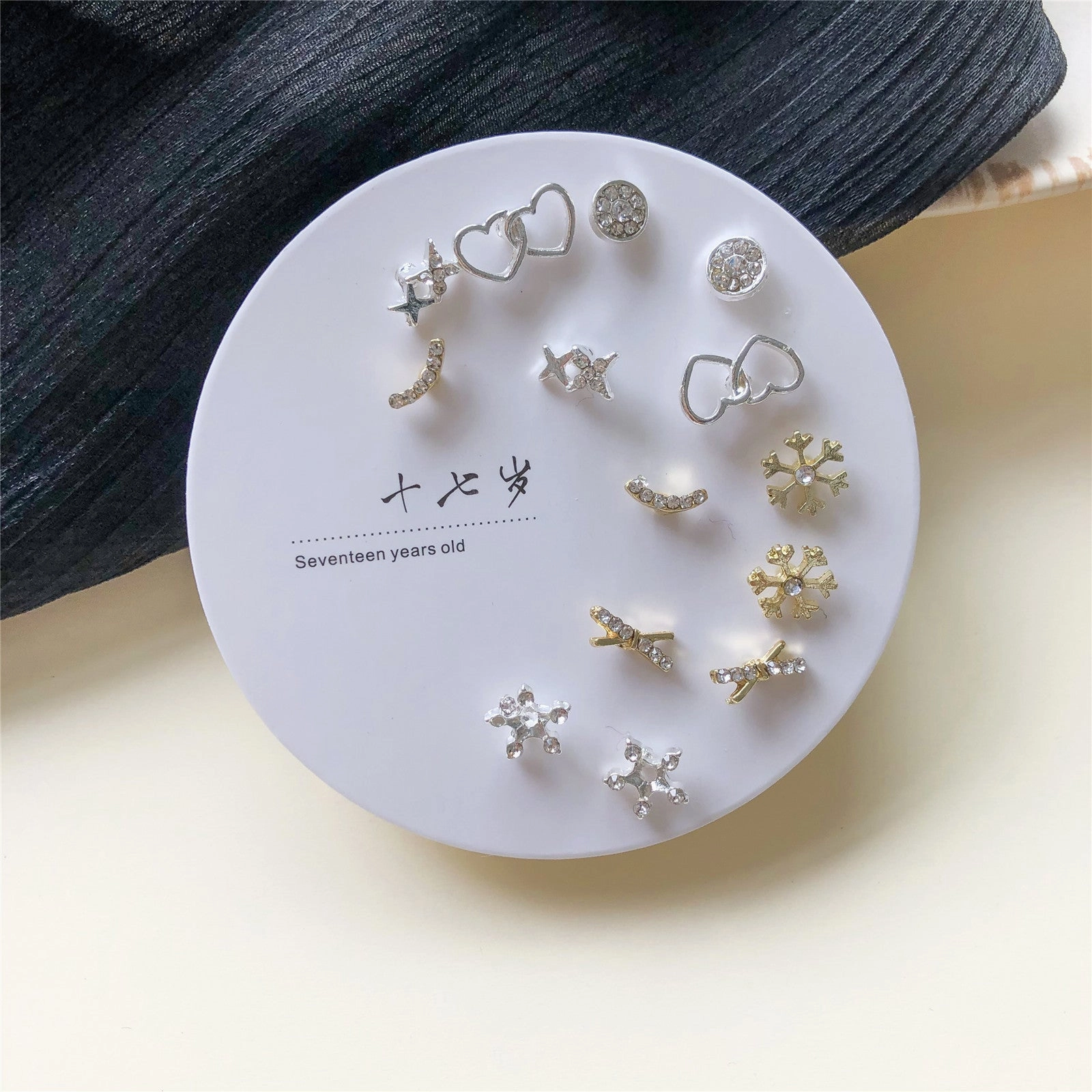 Wholesale One Week Stud Earrings Set Alloy Earrings