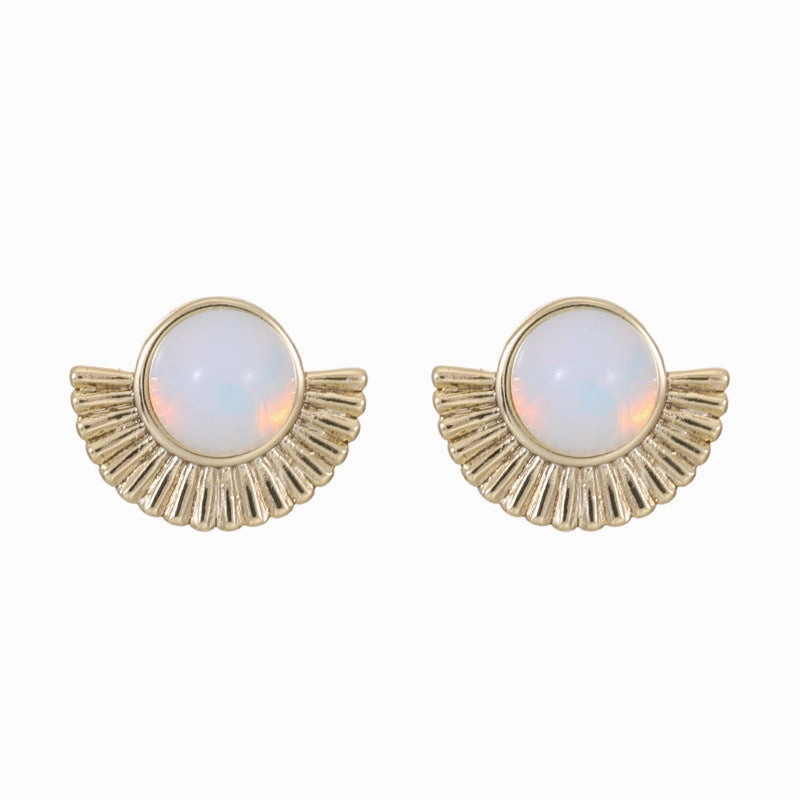 Wholesale Opal Copper Ear Studs