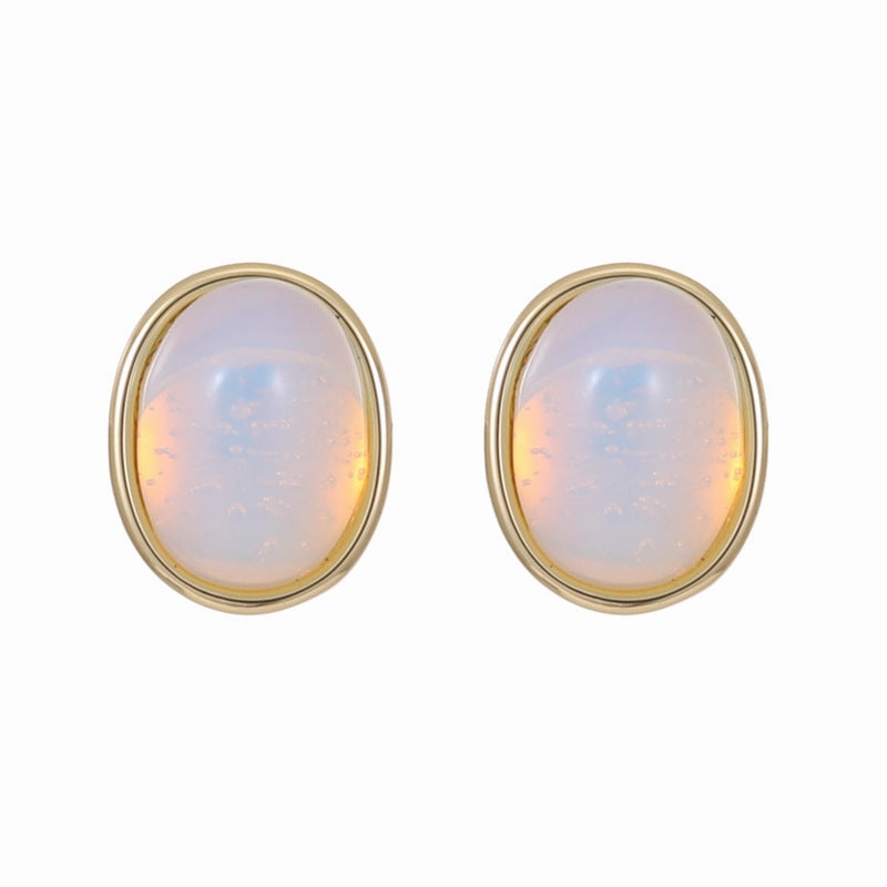Wholesale Opal Copper Ear Studs