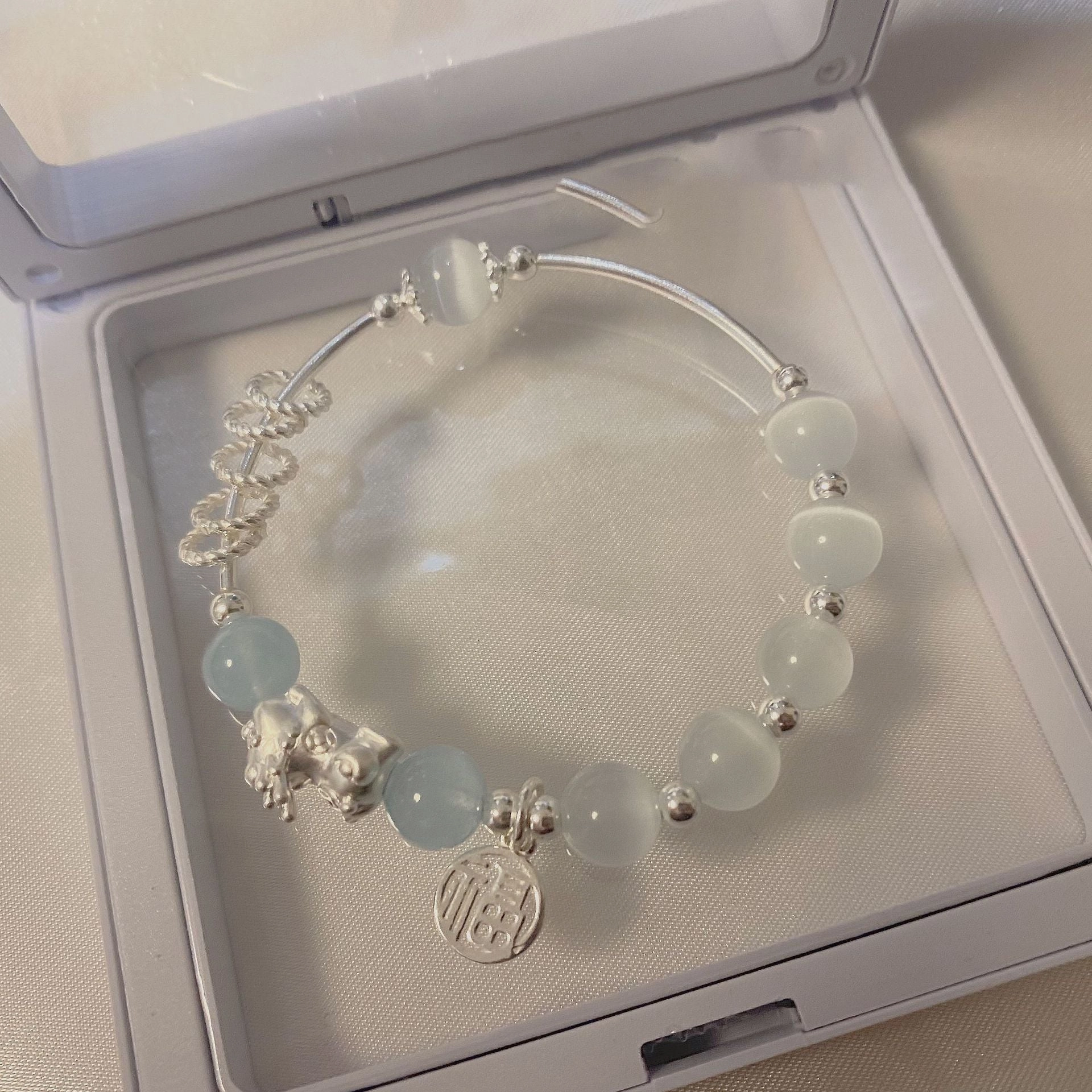 Wholesale Opal Natural Powder Crystal Fortune Brand Pixiu Bracelet