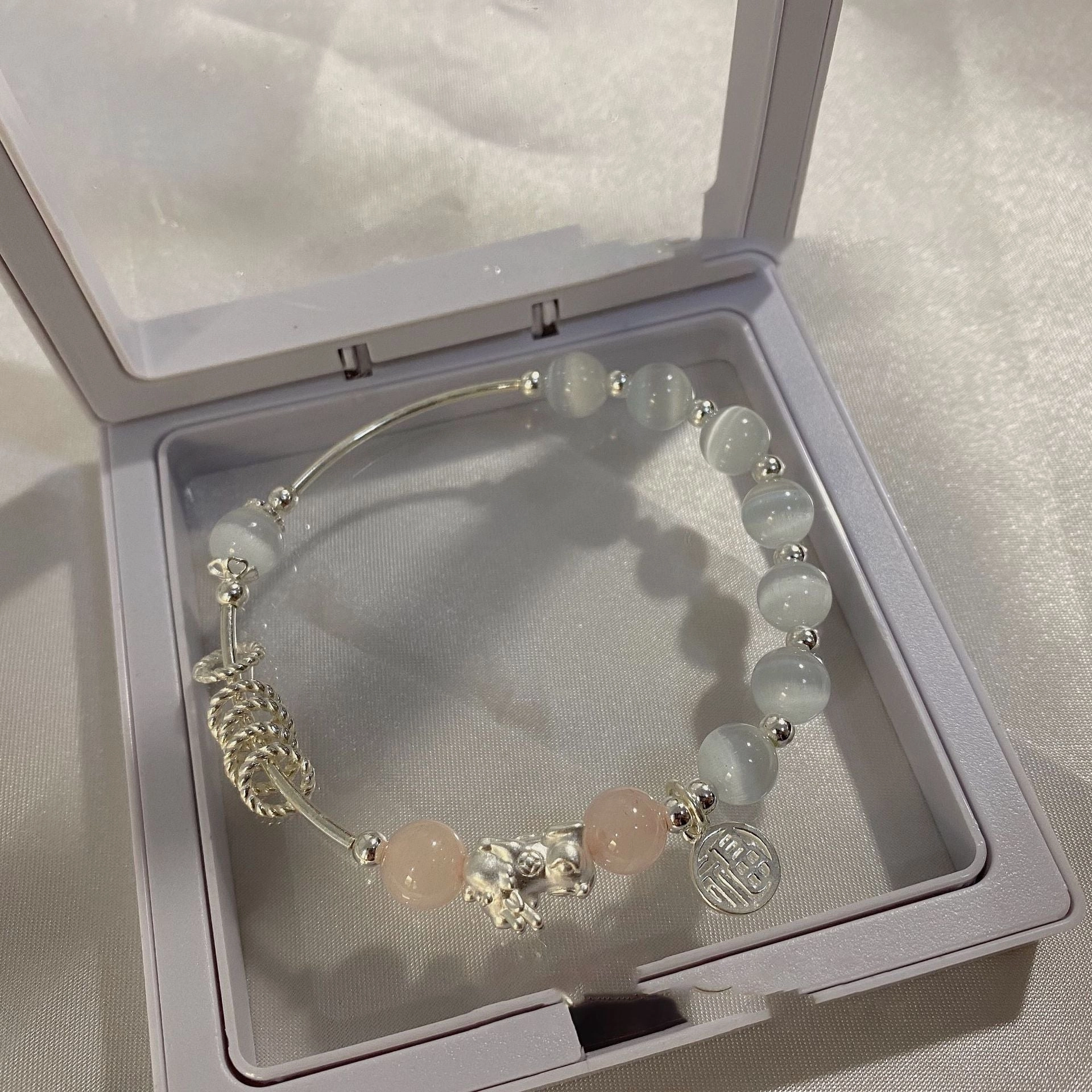 Wholesale Opal Natural Powder Crystal Fortune Brand Pixiu Bracelet