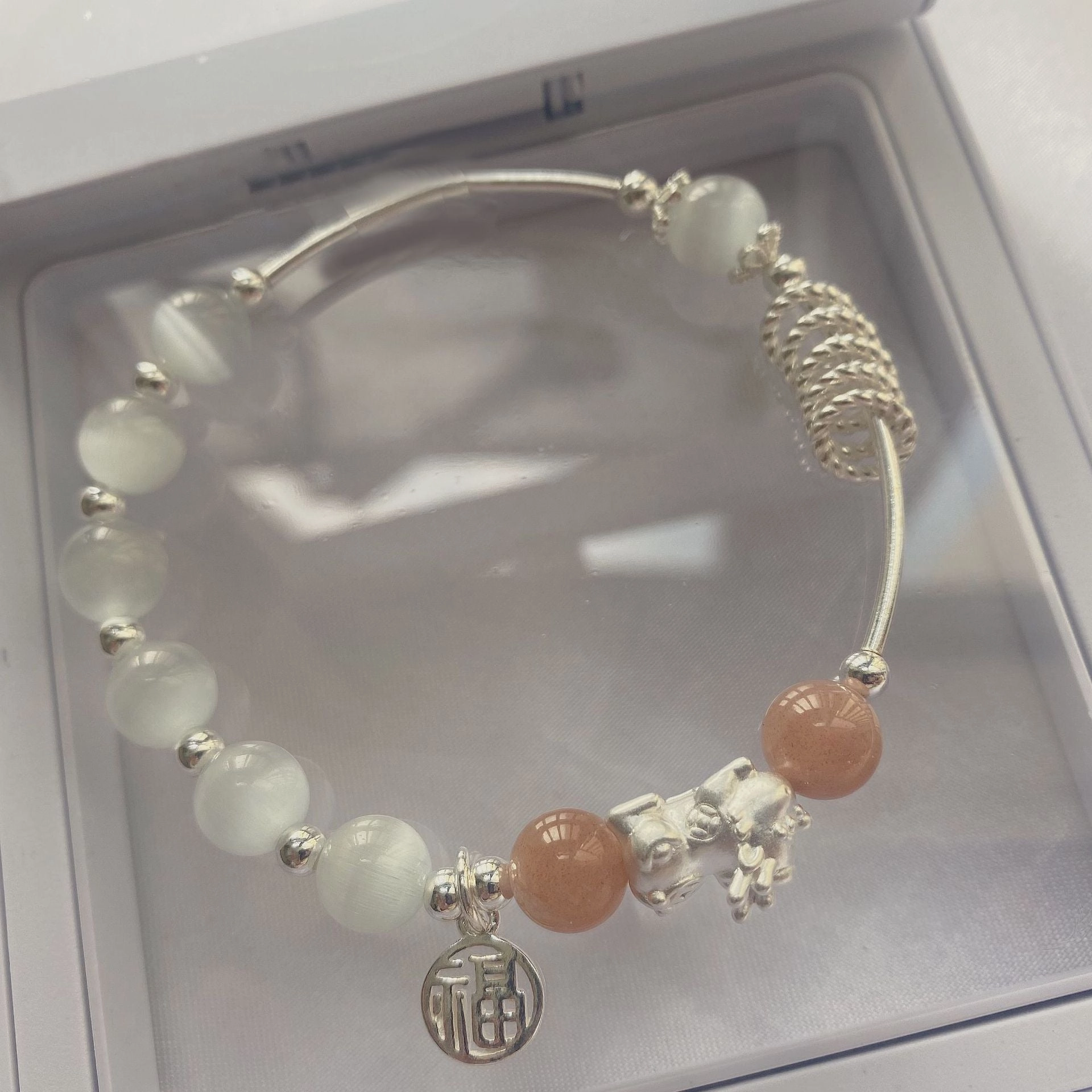 Wholesale Opal Natural Powder Crystal Fortune Brand Pixiu Bracelet