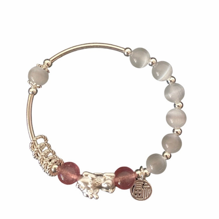 Wholesale Opal Natural Powder Crystal Fortune Brand Pixiu Bracelet