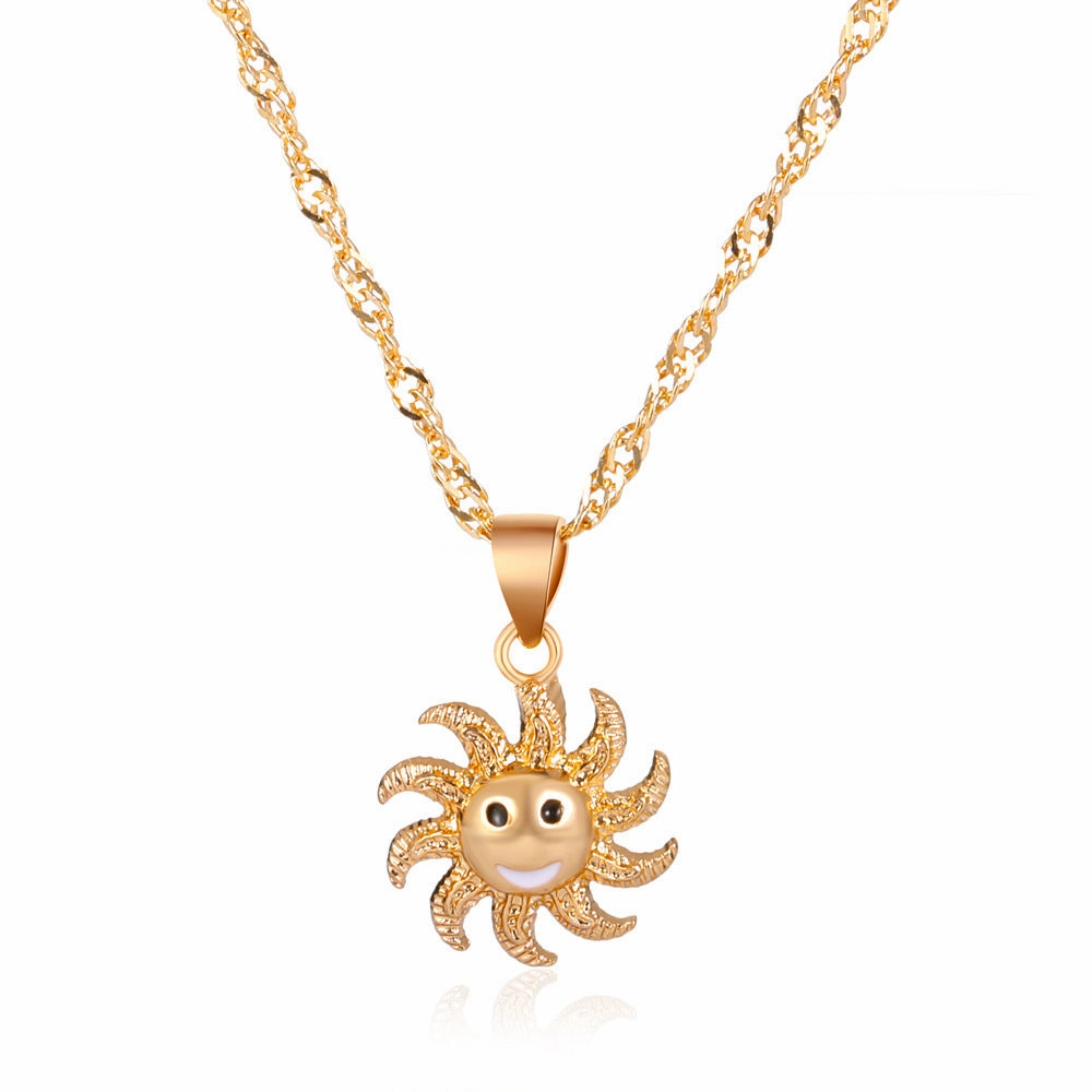 Wholesale Opal Sun Moon Alloy Necklaces