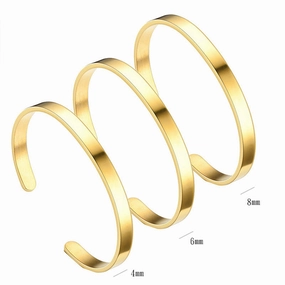 Wholesale Open Adjustable C-shaped Stainless Steel Titanium Bracelet