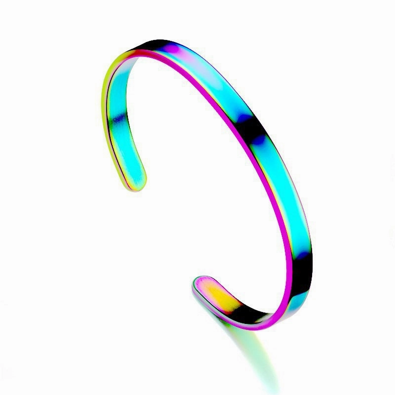 Wholesale Open Adjustable C-shaped Stainless Steel Titanium Bracelet