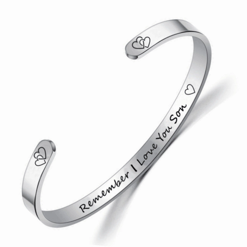 Wholesale Open C Shape Lettering Bracelet Titanium Steel