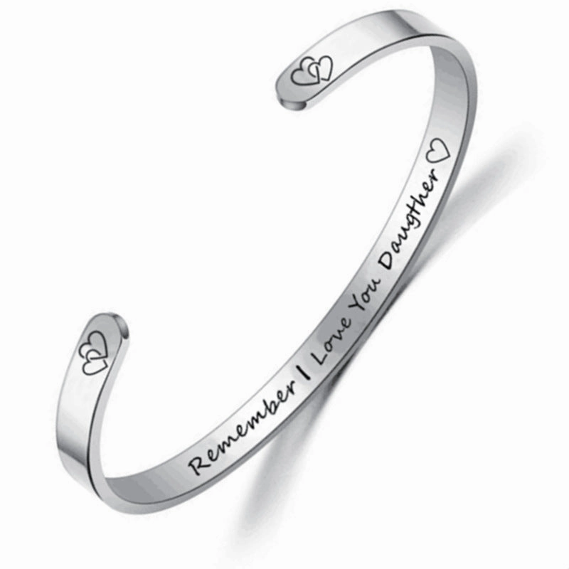Wholesale Open C Shape Lettering Bracelet Titanium Steel