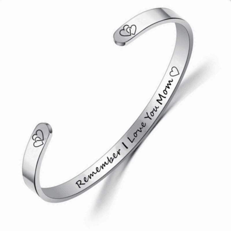 Wholesale Open C Shape Lettering Bracelet Titanium Steel
