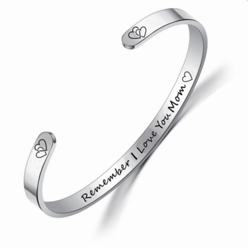 Wholesale Open C Shape Lettering Bracelet Titanium Steel