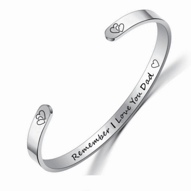 Wholesale Open C Shape Lettering Bracelet Titanium Steel