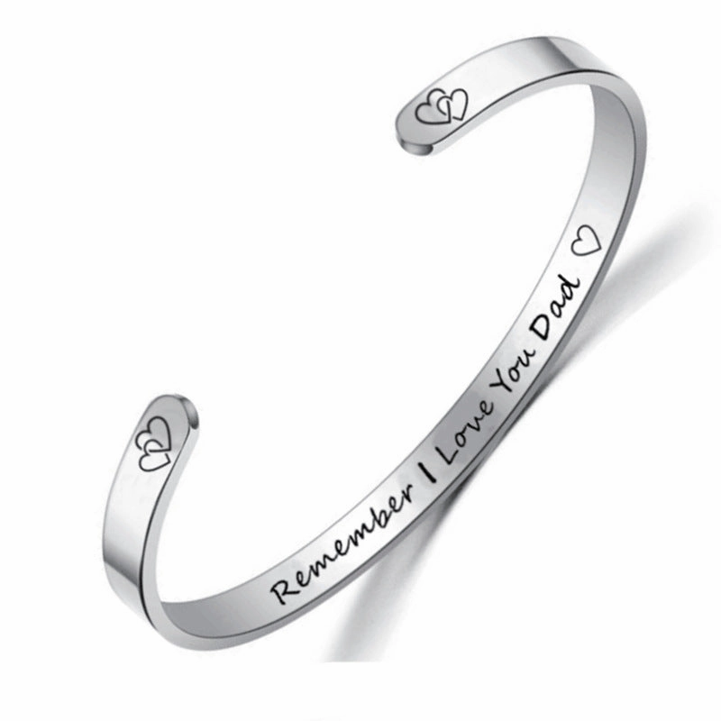Wholesale Open C Shape Lettering Bracelet Titanium Steel