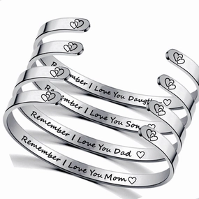 Wholesale Open C Shape Lettering Bracelet Titanium Steel