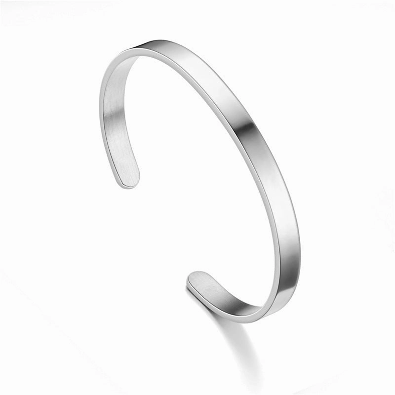 Wholesale Open C Shape Lettering Bracelet Titanium Steel