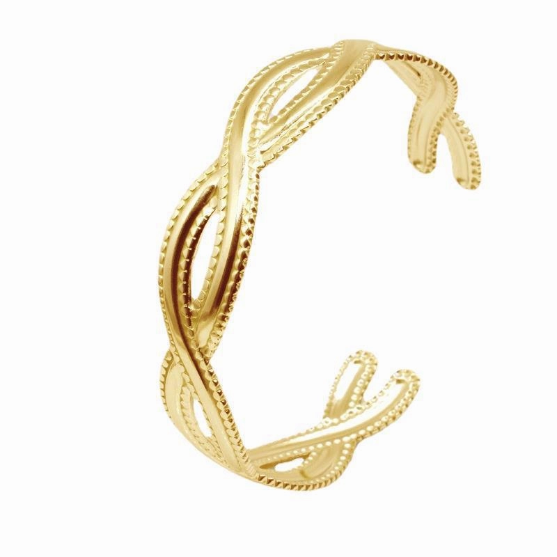 Wholesale Open C Shape Twist Cross Stainless Steel Titanium Steel Bracelet