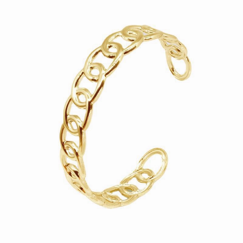 Wholesale Open C-shaped Adjustable Link Stainless Steel Titanium Bracelet
