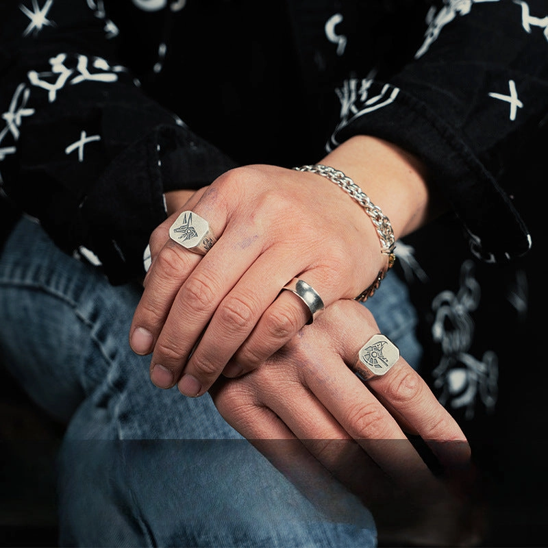 Wholesale Open Retro Cool Style Personality Single Rings