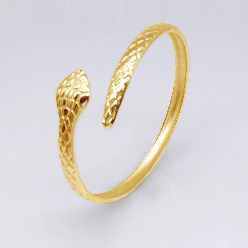 Wholesale Open Serpentine Zodiac Couple Stainless Steel Titanium Steel Bracelet