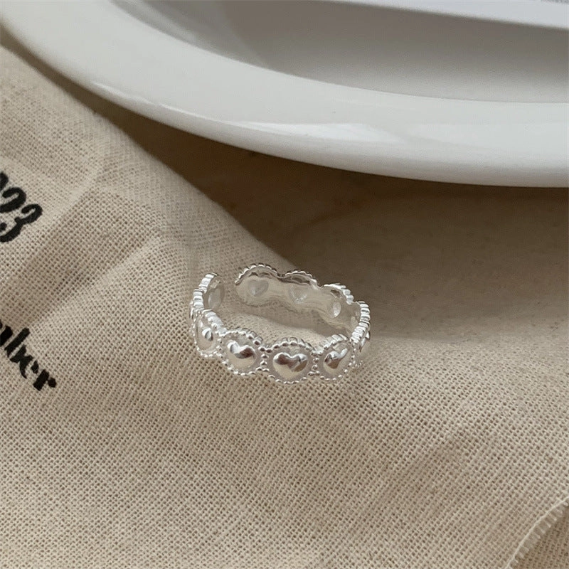 Wholesale Open Silver Plated Love Heart Stacking Ring