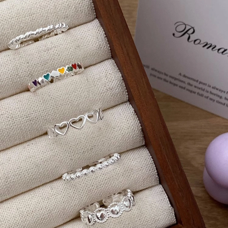 Wholesale Open Silver Plated Love Heart Stacking Ring