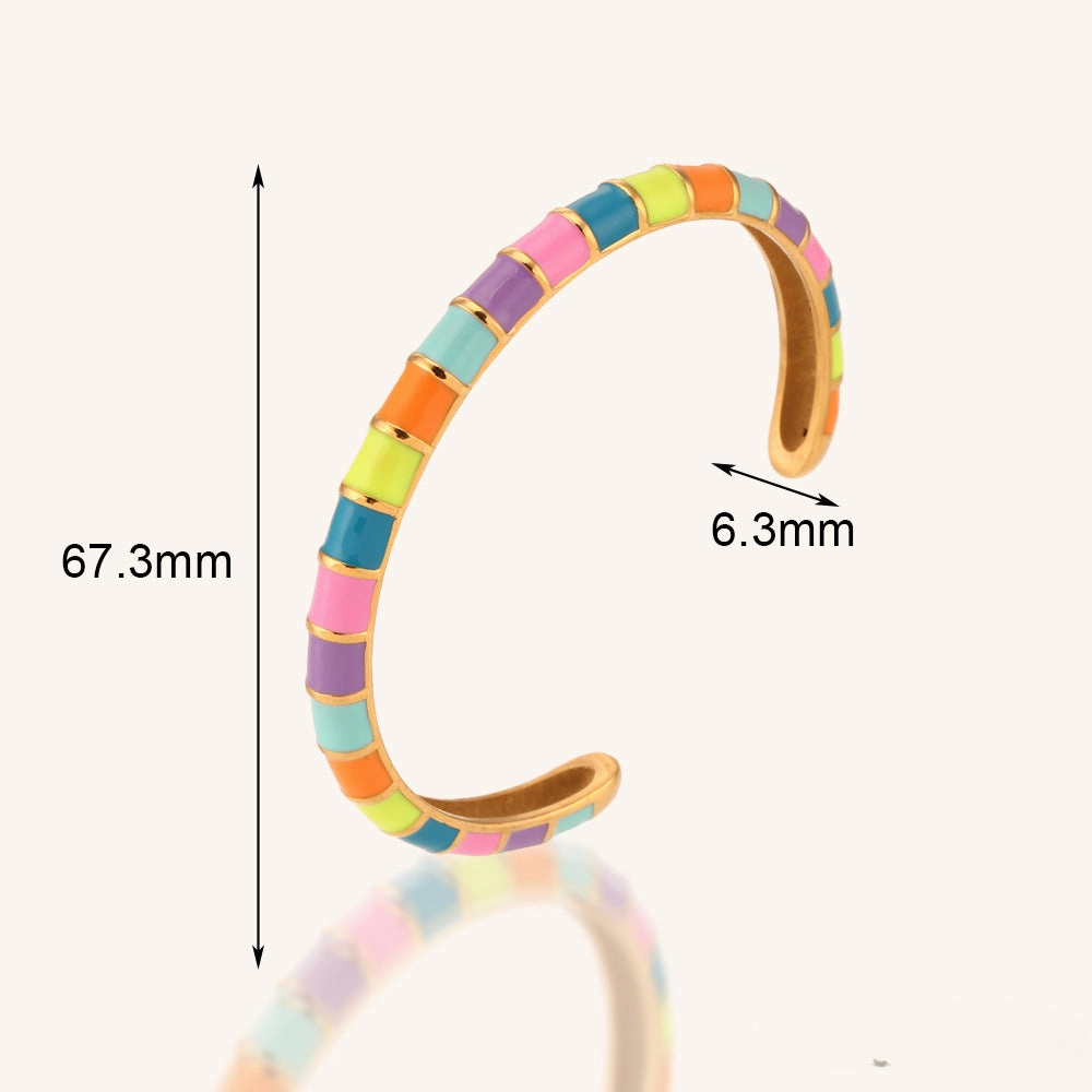 Wholesale Open Stainless Steel Gold Plated Bracelet