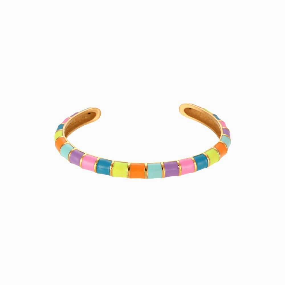 Wholesale Open Stainless Steel Gold Plated Bracelet