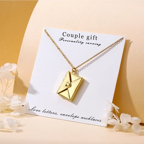 Wholesale Openable DIY Engraved Love Letter Necklace Collarbone Chain Valentine's Day Gift