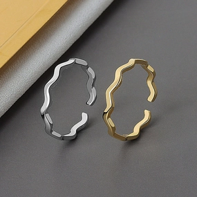 Wholesale Opening Adjustable Wave Copper Rings