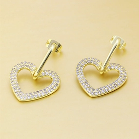 Wholesale Openwork Diamond Copper Earrings