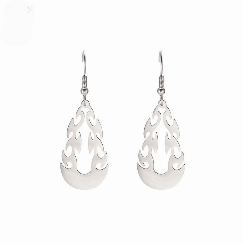 Wholesale Openwork Flame Stainless Steel Earrings