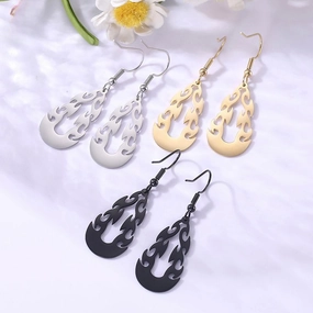 Wholesale Openwork Flame Stainless Steel Earrings